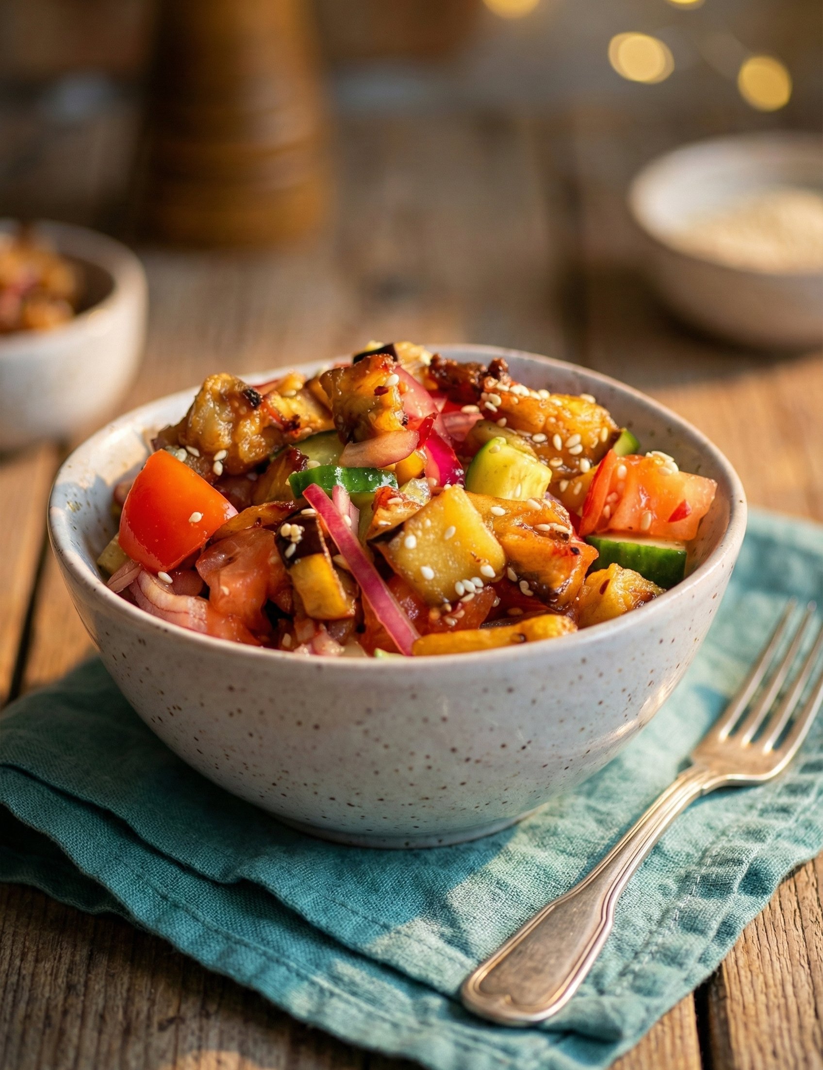 Fried Eggplant Salad