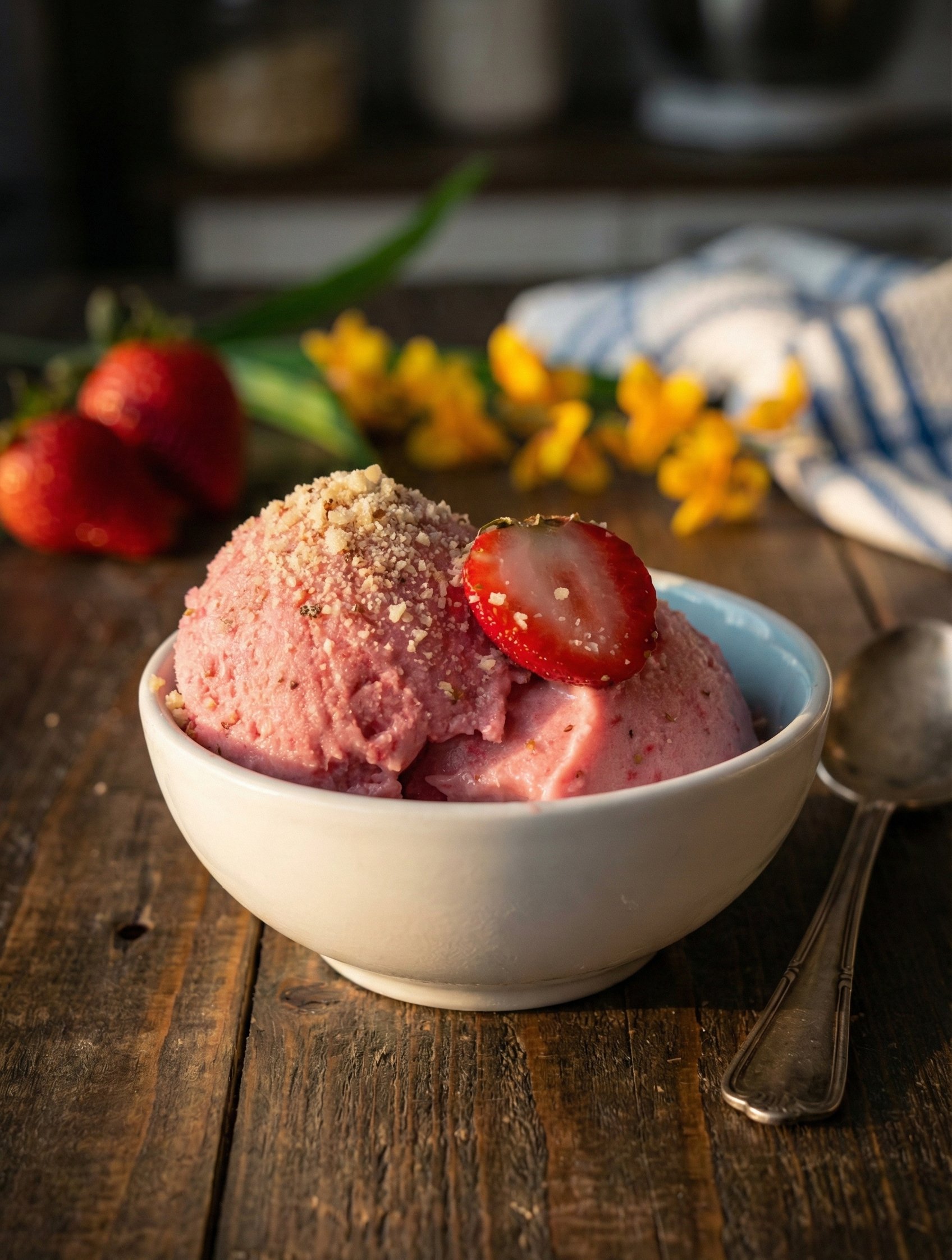 Sugar-Free Strawberry Frozen Yogurt