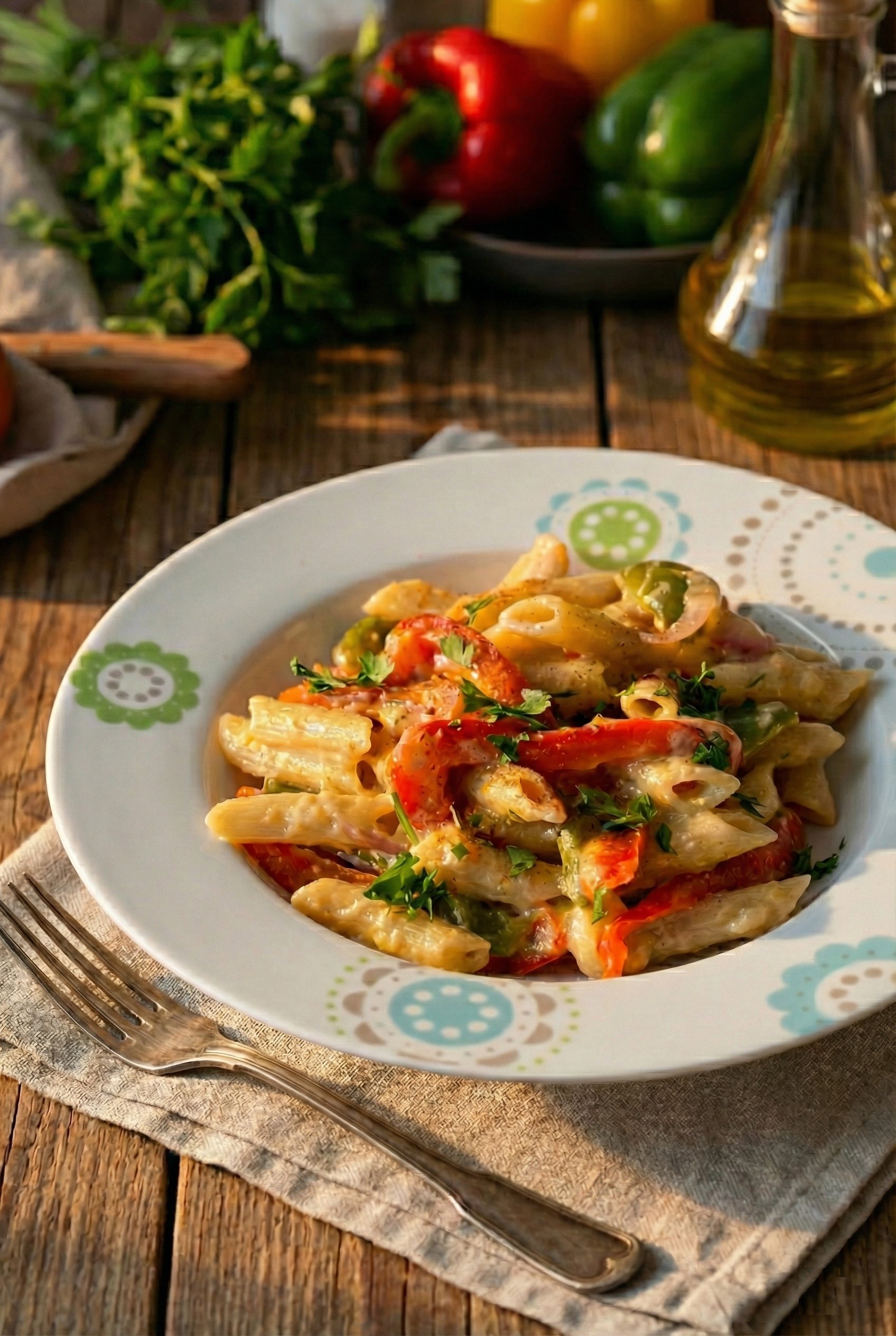 One-Pan Creamy Chicken & Veggie Pasta