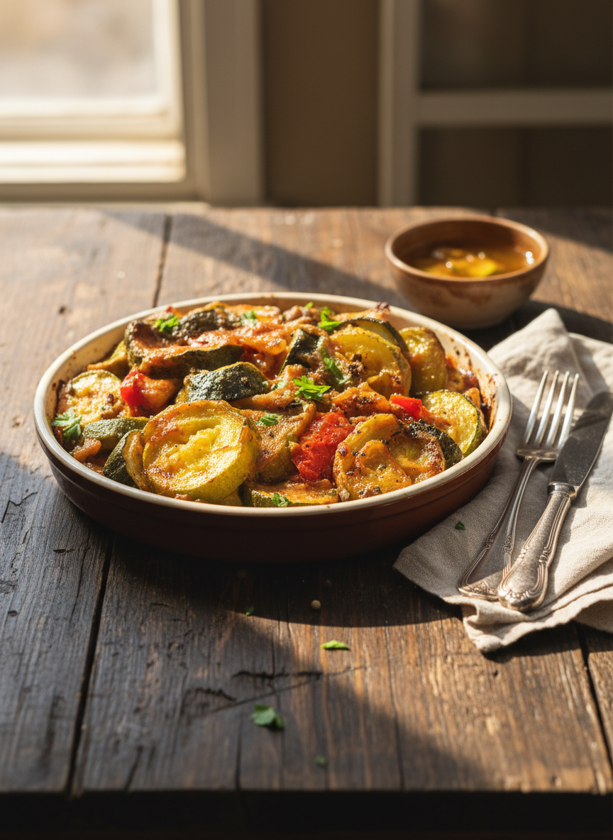 Baked Zucchini in Spiced Tomato Sauce