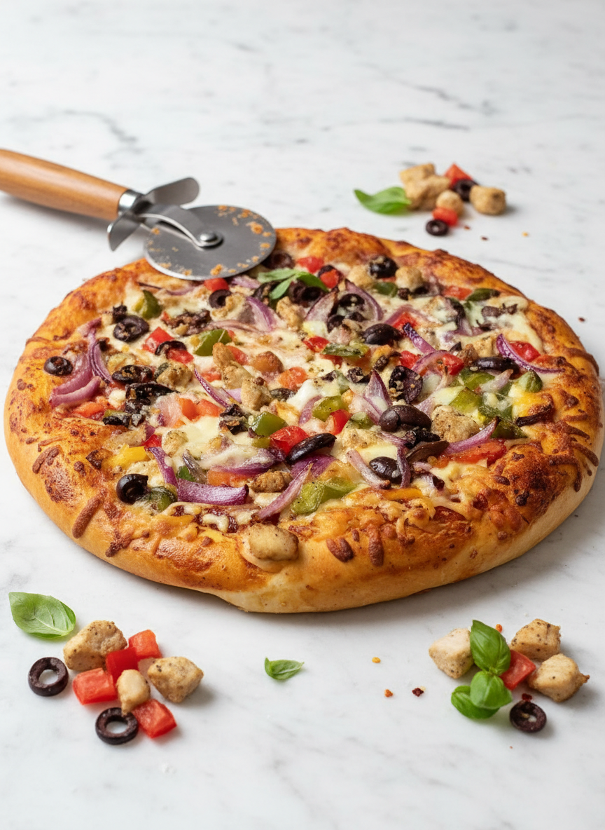 Homemade Chicken and Vegetable Pizza