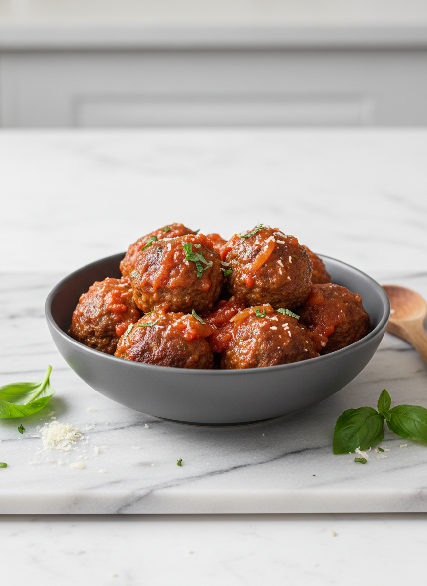 Hearty Beef Meatballs with Tomato Sauce