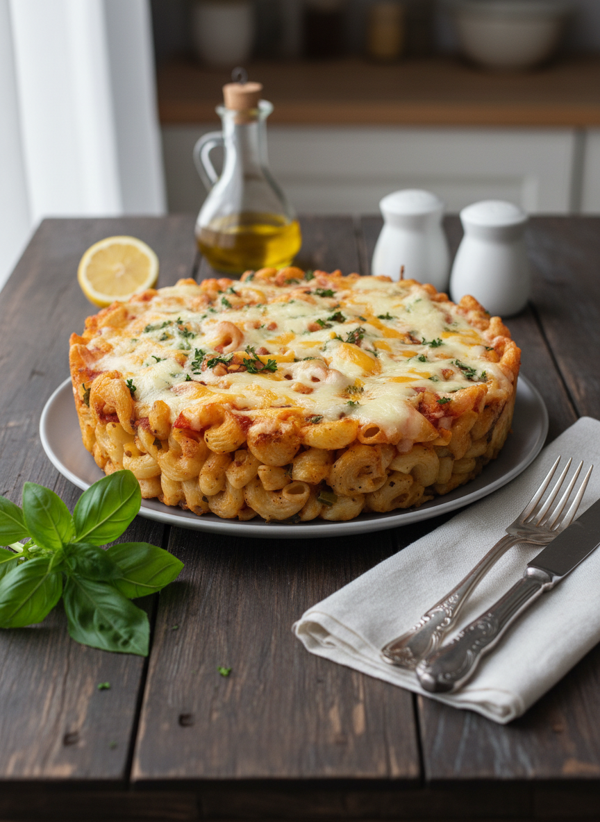 Cheesy Macaroni Pizza