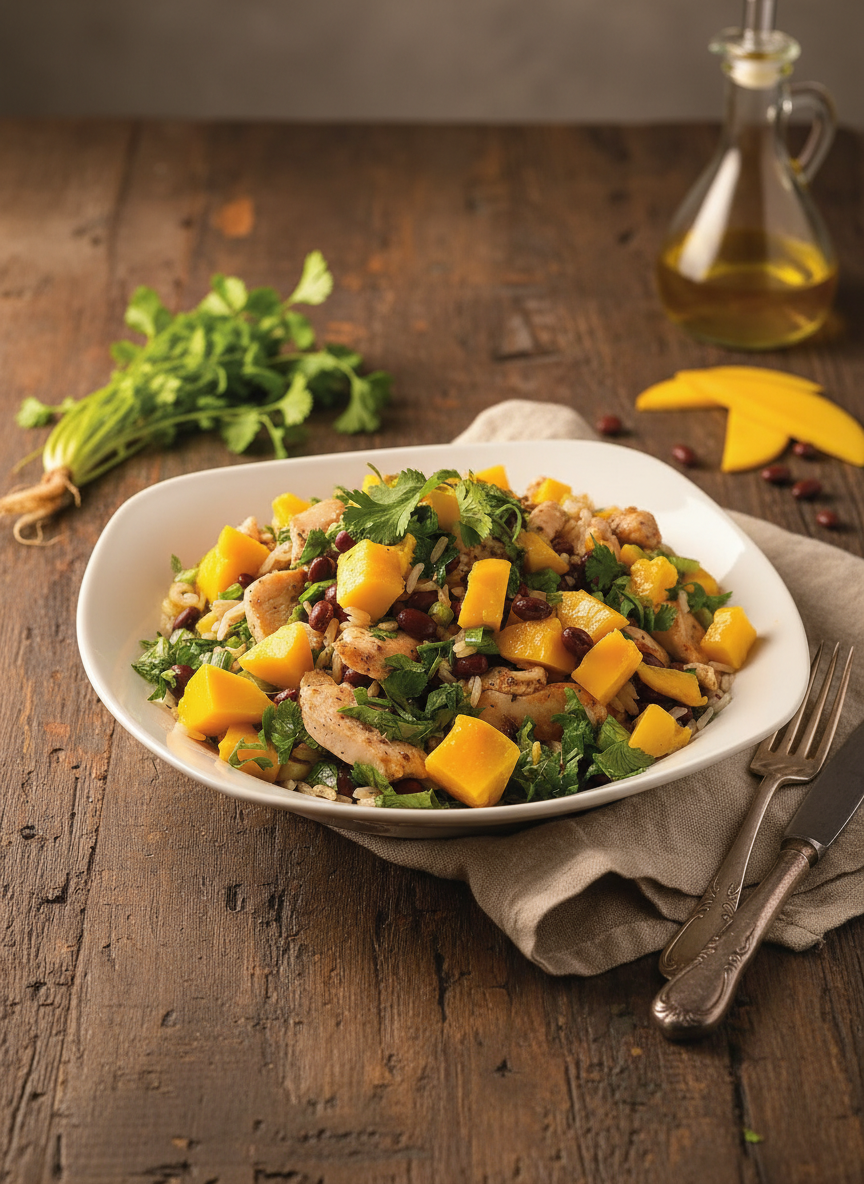Rice Salad with Mango and Chicken
